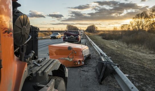 Verkehrsunfall – Kollision eines Pkw mit einem auf der Fahrbahn liegengebliebenen Anhänger