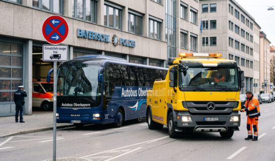Omnibus im absoluten Haltverbot: Halter muss 4.551 € Abschleppkosten zahlen